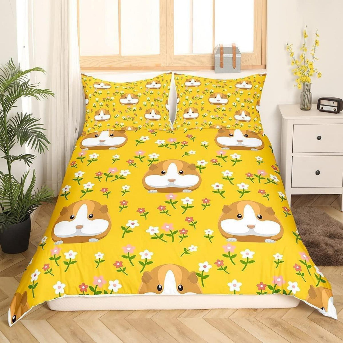 Kinder Bettwäsche Set Meerschweinchen 220x240cm Tier Design