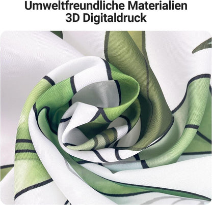Antischimmel Duschvorhang Grün Blätter 260x200cm Polyester Textil Ösen