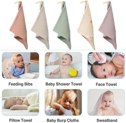 Baby Musselin Squares 5er Set 23x23cm Spucktücher Baumwolle