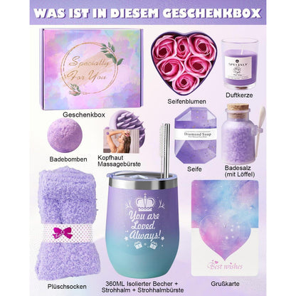 Entspannungs-Geschenkset für Frauen – Bad & Wellness mit Thermobecher
