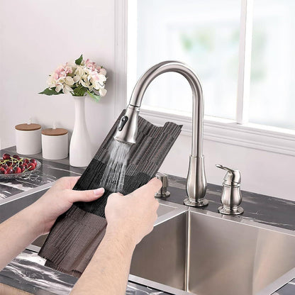 Tischläufer und Platzsets 7er Set Bambus-braun abwaschbar