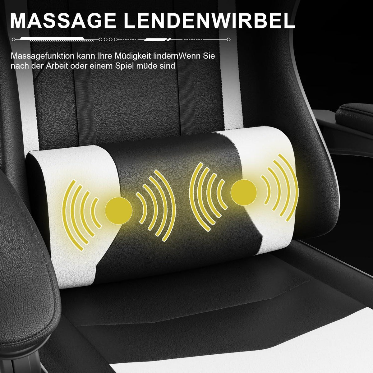 Ergonomischer Gaming Stuhl mit Massagefunktion und 150kg Kapazität