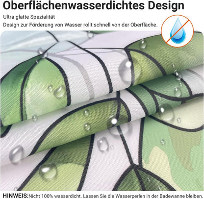 Großer Duschvorhang Grün Blätter 200x200cm Wasserabweisend