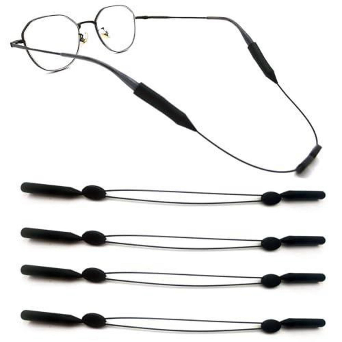 4er-Set Sportbrillenband Silikon Einstellbar Damen Herren Kinder