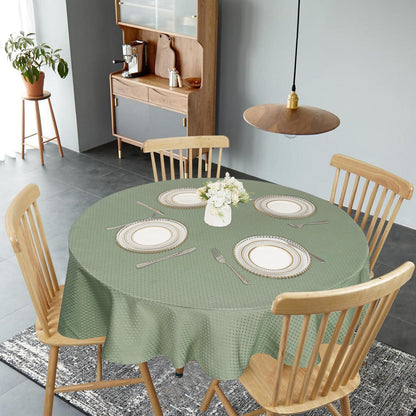 Runde Tischdecke 150 cm – Salbeigrün, Knitterfrei & Waschbar