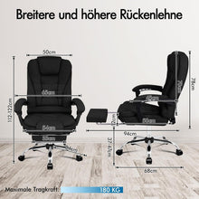 Alfordson Bürostuhl Lordosenstütze Massagefunktion Schwarz