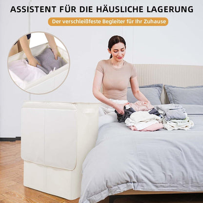 Wäschekorb mit Deckel & 2 Fächern – 135L Beige