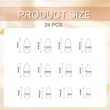 24 Stück Blumen Oval French Nails Set, Passgenau Design