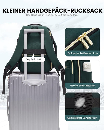 Handgepäck 40x20x25 Rucksack für Ryanair Flugzeug Damen Herren 14 Zoll