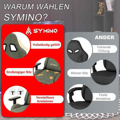 Symino Gaming Stuhl mit Massagefunktion und Fußstütze