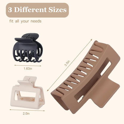 Kleine Haarklammer Set - 8 Stück rechteckige matte Clips & Doppelreihen