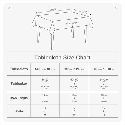 Weiße Tischdecke wasserdicht 145x300 cm – 4er Set