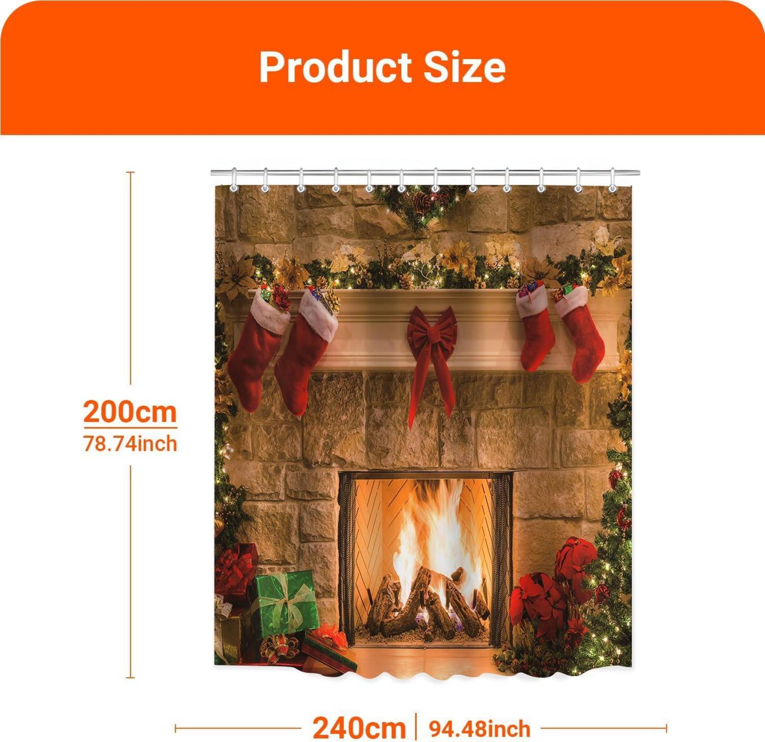 Duschvorhang Weihnachtsstrümpfe 240x200cm Antischimmel Polyester