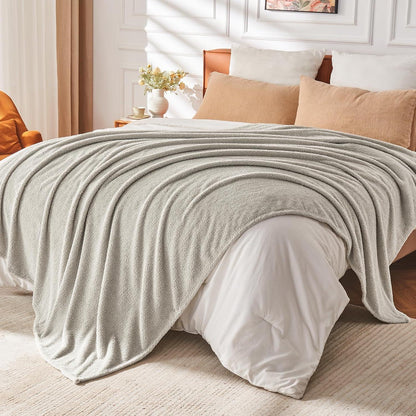 Kuscheldecke Sherpa Grau 200x230cm, Flauschig & Warm