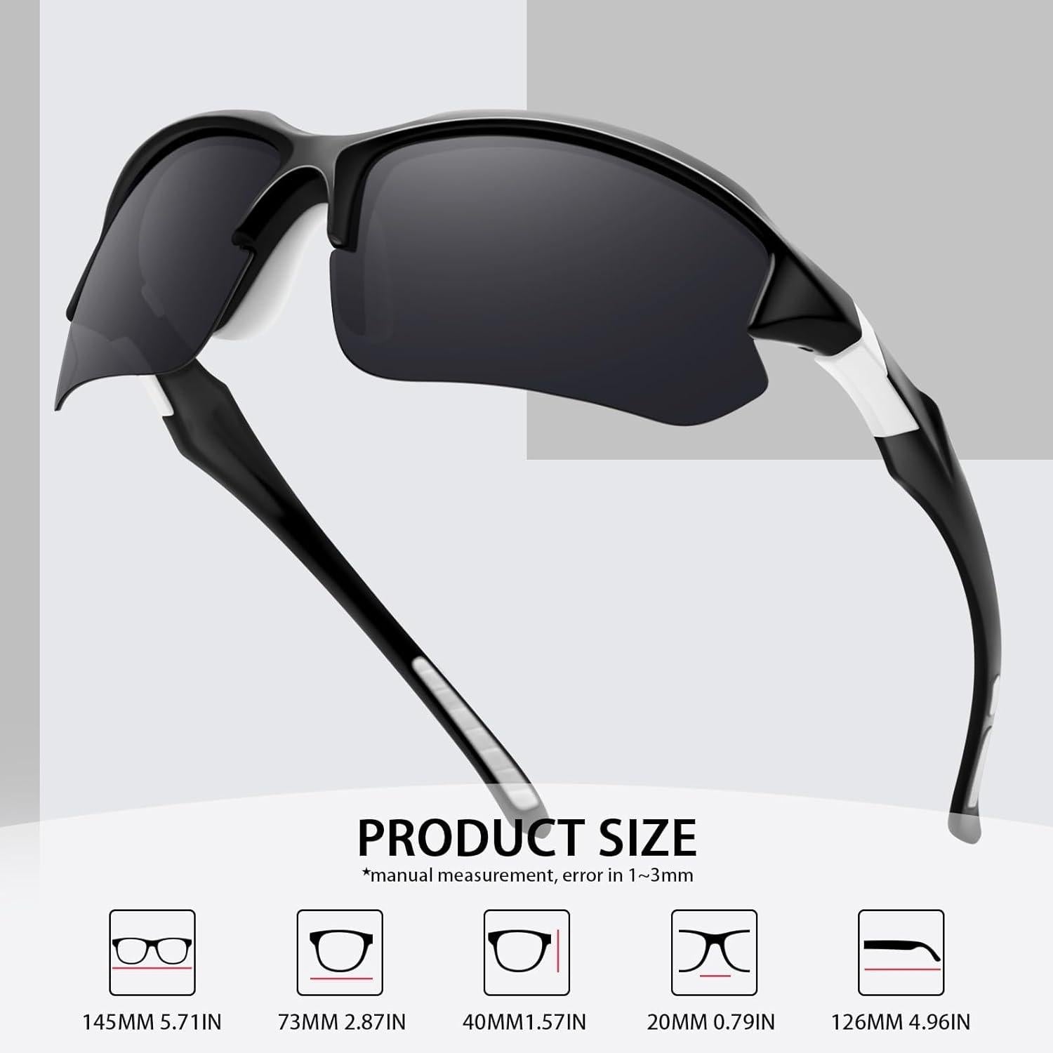 Sport Sonnenbrille Polarisierte UV400 Brille für Radfahren Angeln Laufen
