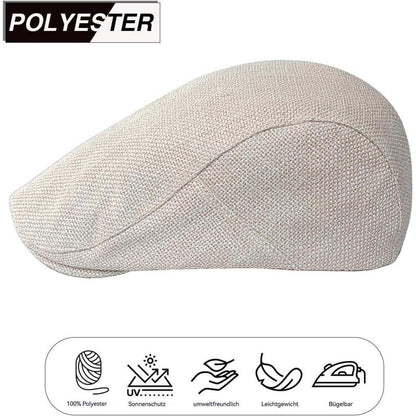 Leinen Schiebermütze Herren mit Futter – Sommer Flatcap Beige