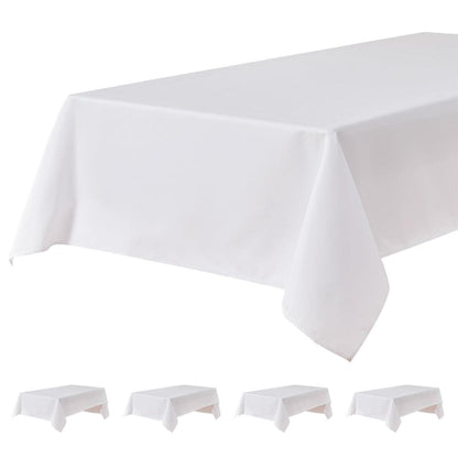 Weiße Tischdecke wasserdicht 140x240 cm – 4er Set