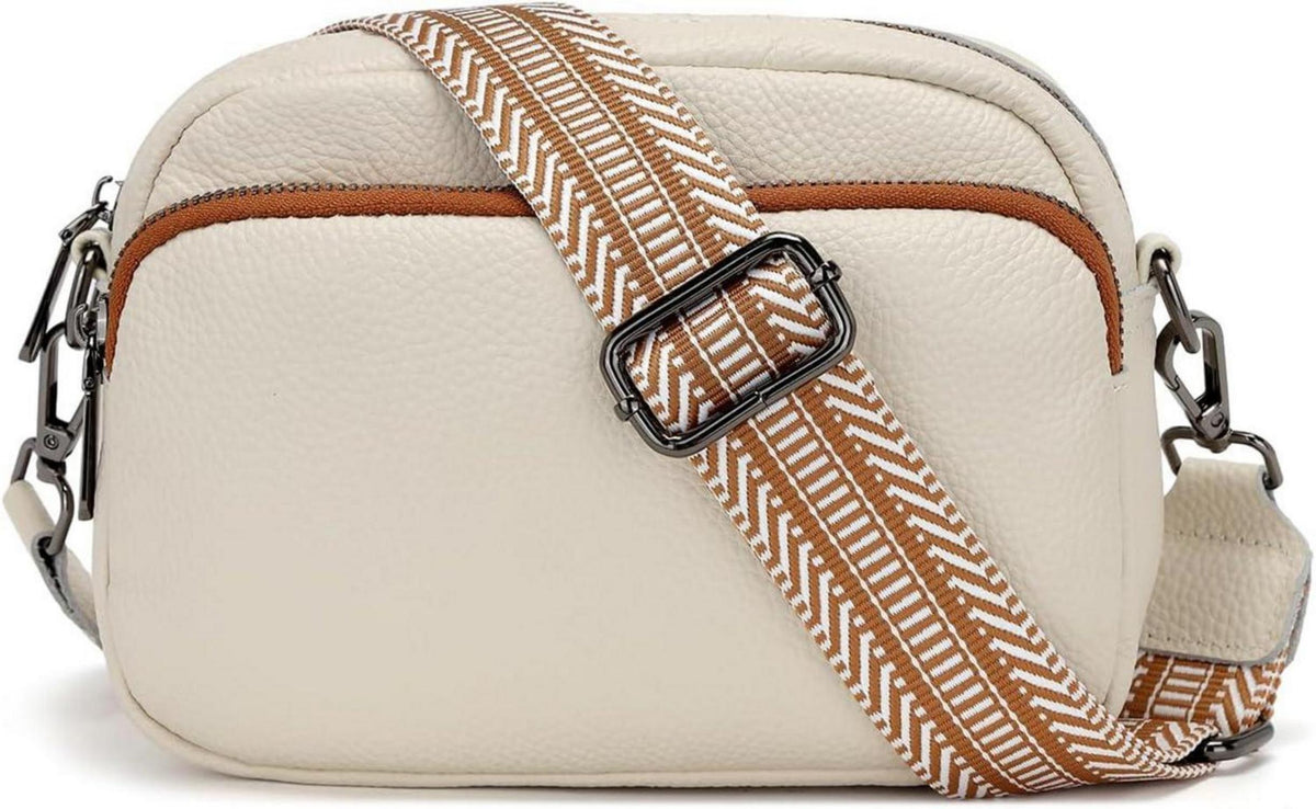 Umhängetasche Damen Echtes Leder Crossbody Bag Goldene Hardware