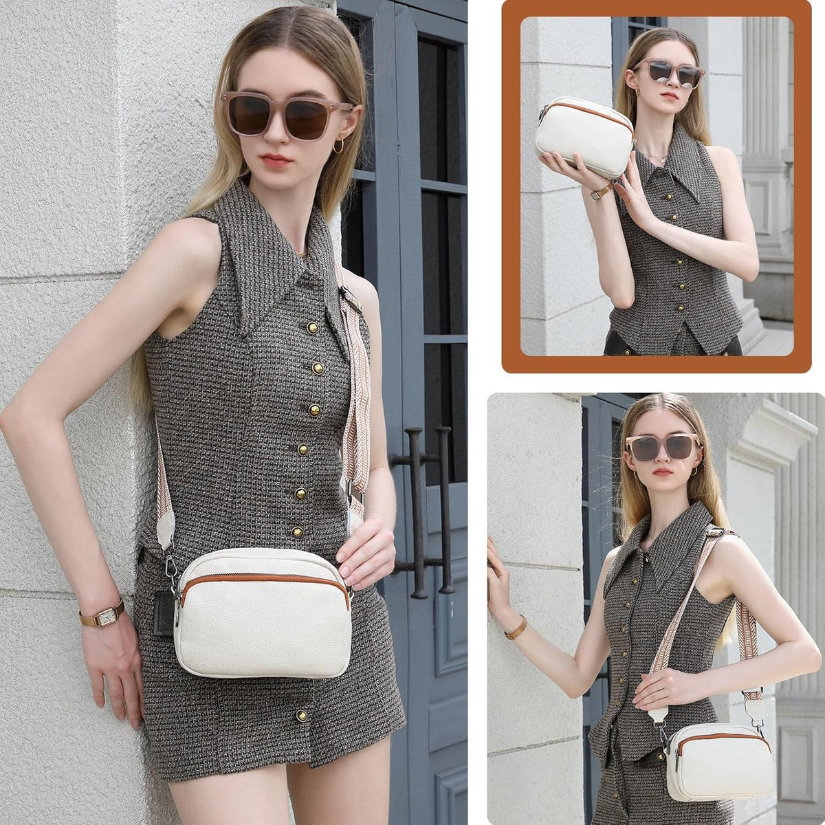 Miss Lulu Damen Umhängetasche Crossbody Bag Goldene Hardware