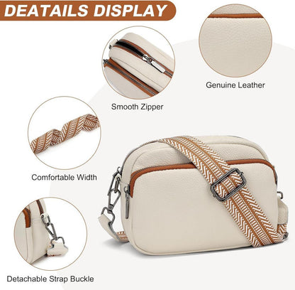 Umhängetasche Damen Echtes Leder Crossbody Bag Goldene Hardware