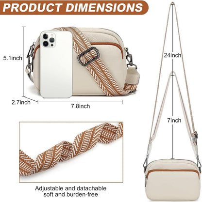 Damen Umhängetasche Crossbody Bag Leder Schultertasche Goldene Hardware