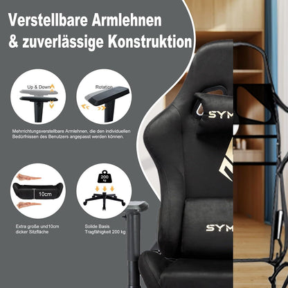 Symino Gaming Stuhl Atmungsaktiver Bürostuhl Ergonomisch