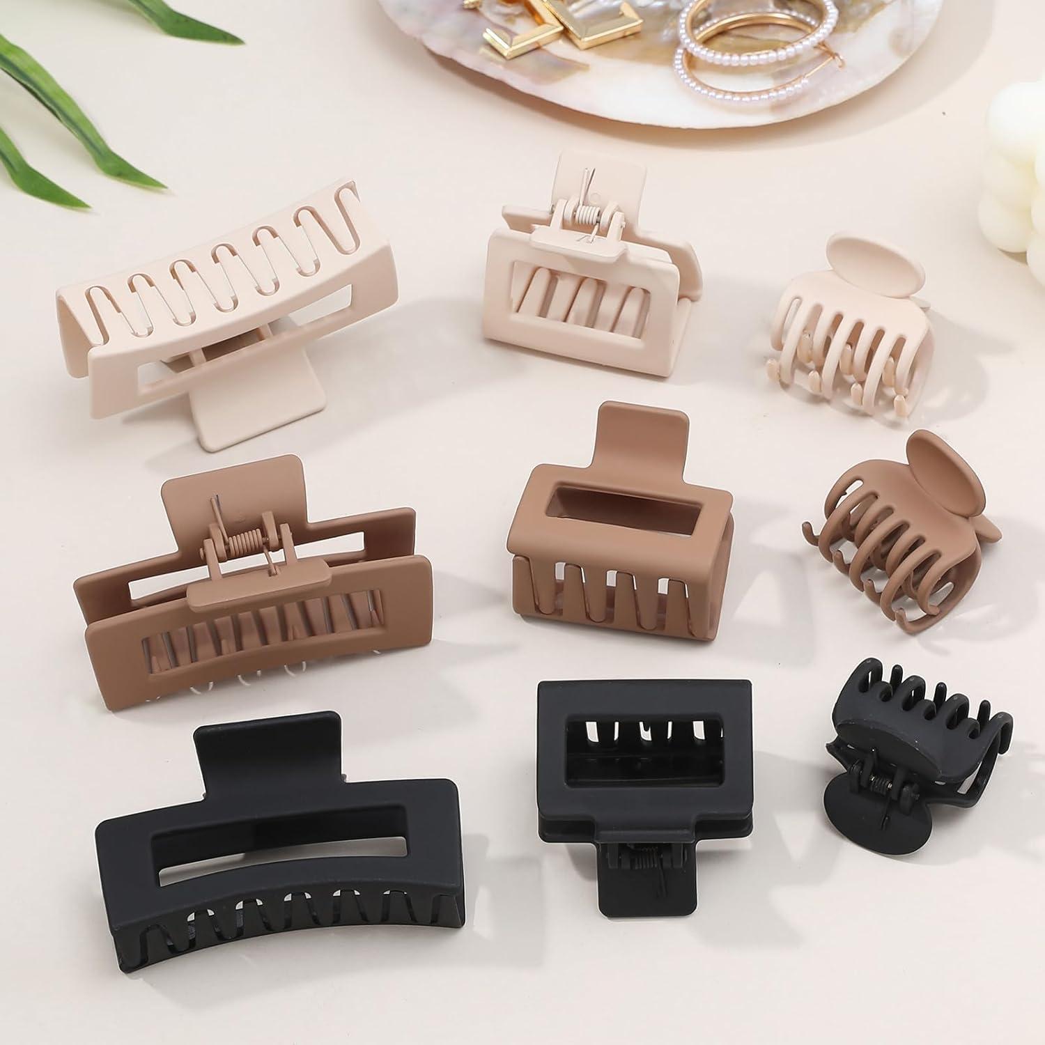 Haarklammer Set für Damen - 8pcs Hair Claw Clips in 2 Stilen