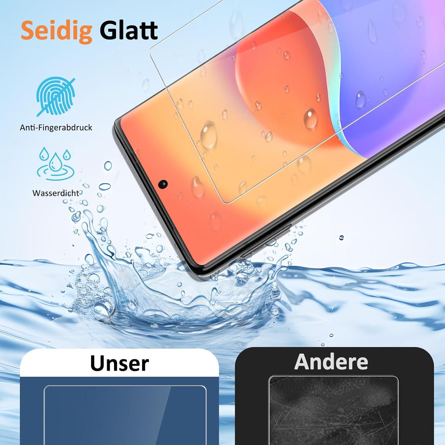 2er Set Panzerglasfolie Google Pixel 6 mit Kameraschutz, 9H Kratzfest
