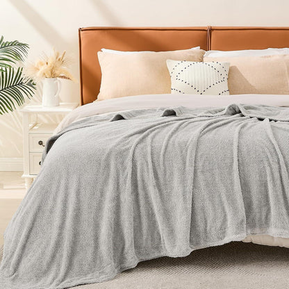 Musselin Baumwolle Fleece Decke 150x200 cm Grau