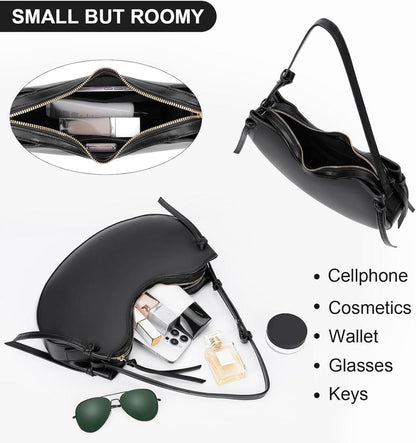 Schwarze Handtasche aus Kunstleder - Groß, Shopper, Schultertasche