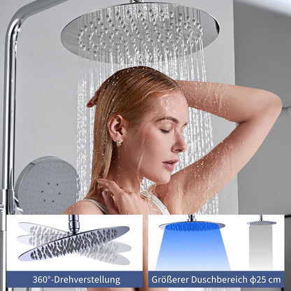 Thermostat Duschsystem Komplettset mit Regendusche & Handbrause
