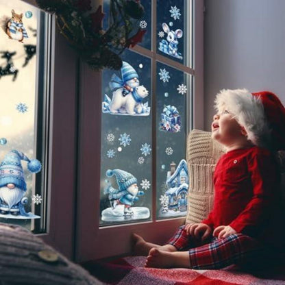 Weihnachts Fensterbilder Selbstklebend – Gnom Deko für Xmas Party
