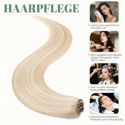 Echthaar Clip ins Extensions #18/613 Blond 45cm - 8 Stück