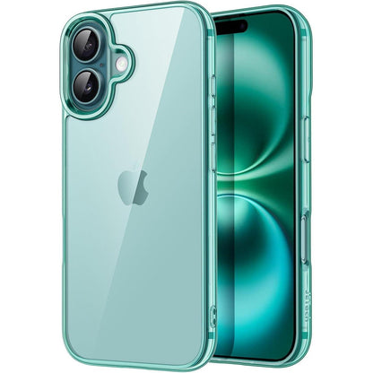 iPhone 16 Hülle transparent blaugrün, stoßfest