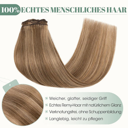 Clip in Echthaar Extensions 45cm #4/27 Blond