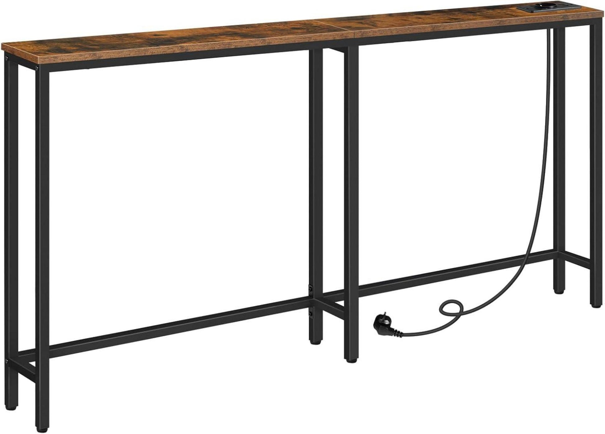 Schmaler Konsolentisch mit Steckdosenleiste Ladestation Sofa