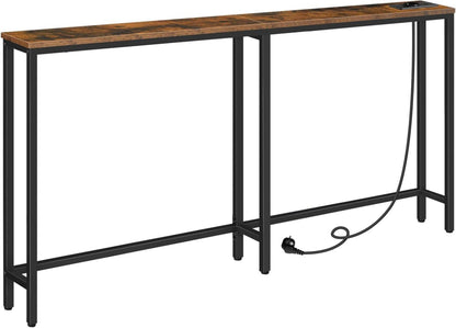Schmaler Konsolentisch mit Steckdosenleiste Ladestation Sofa