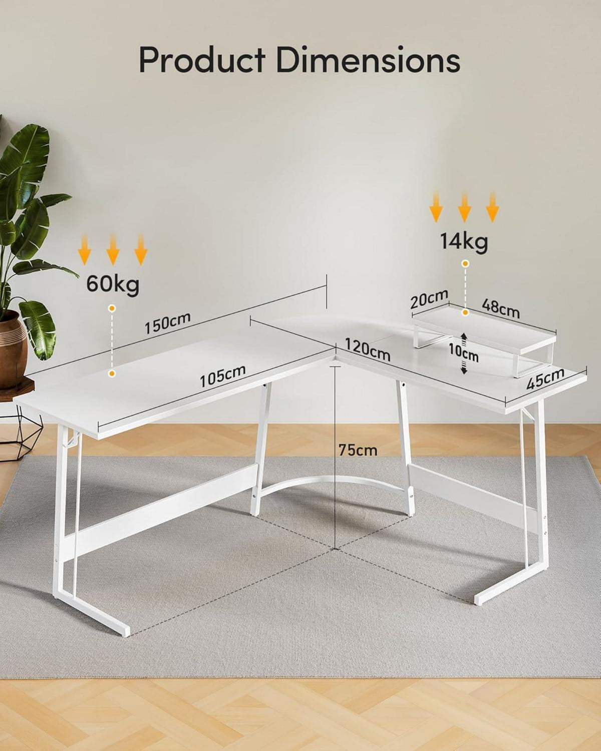 Gaming Eckschreibtisch L Form Monitorständer