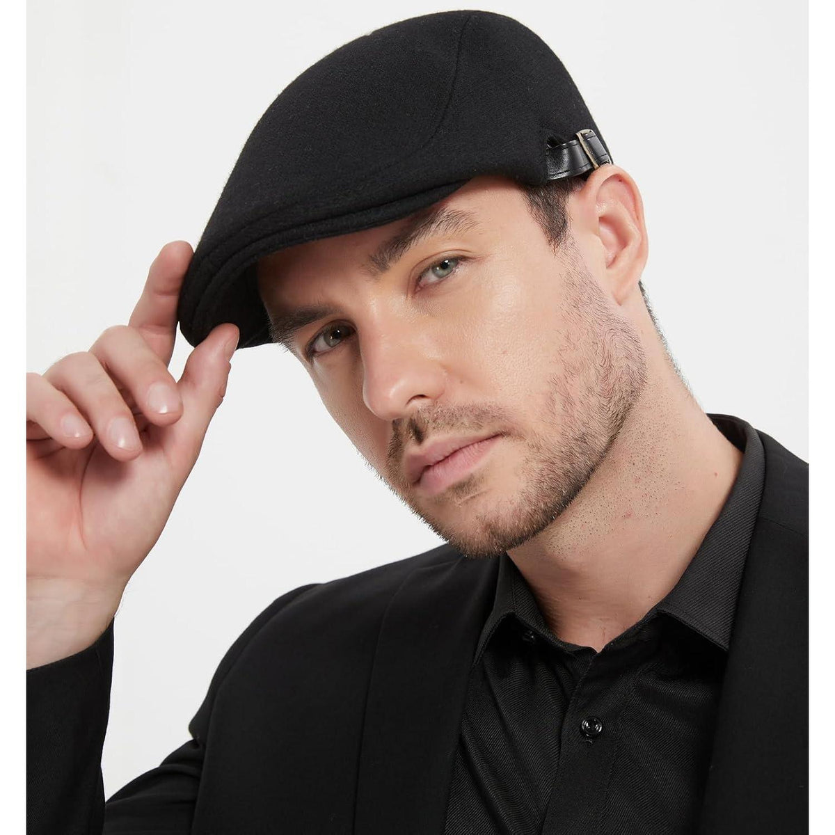Schiebermütze Herren Flatcap Schwarz – Bequeme Baskenmütze