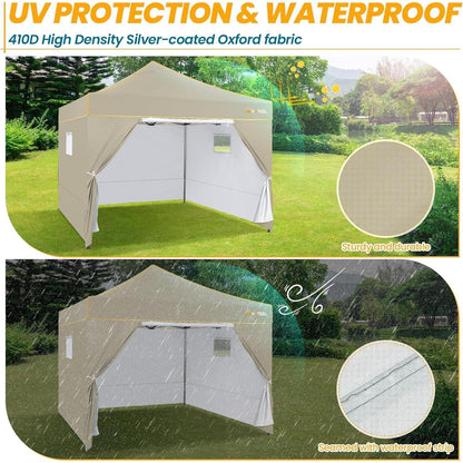Faltpavillon 3x3 mit Seitenwänden, wasserdicht und