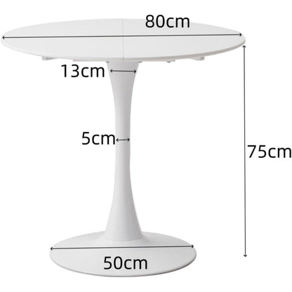 Moderner runder Esstisch weiß 80cm – Ideal für kleine Räume