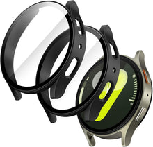 Schwarze Hülle mit Schutzfolie für Samsung Galaxy Watch 7 44mm