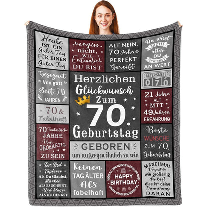70. Geburtstag Decke für Männer – Kuscheliges Geschenk 150x130cm