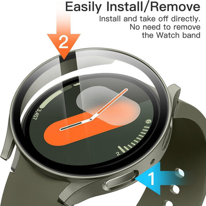 Schutzhülle mit Schutzfolie für Samsung Galaxy Watch 7 40mm, 2 Stück, Grün