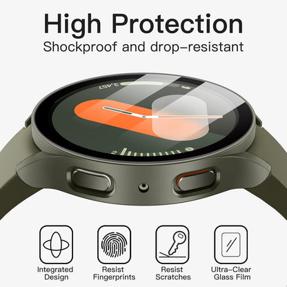 Schutzhülle Samsung Galaxy Watch 7 40mm Gehärtetes Glas Grün 2er Pack