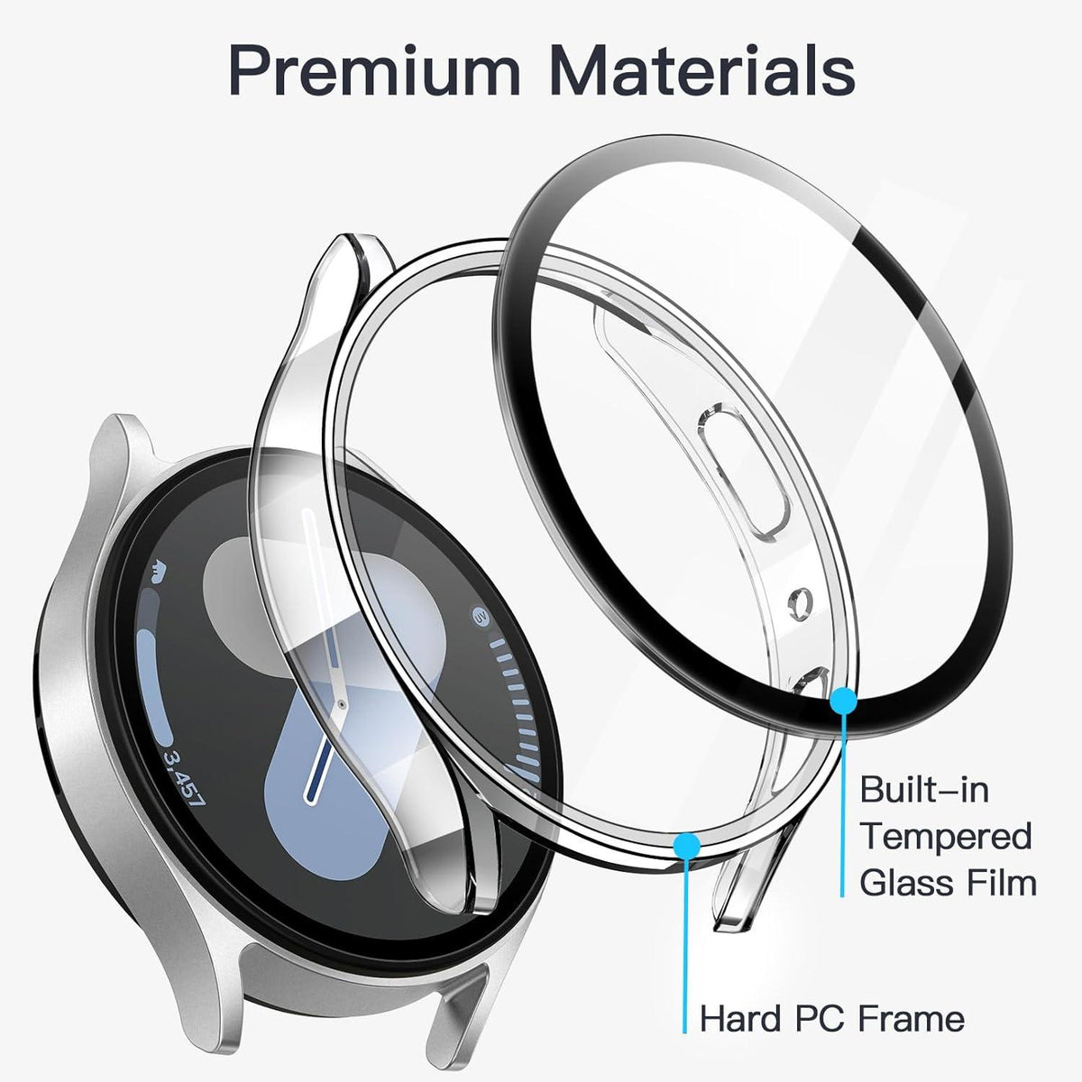 Schutzhülle für Samsung Galaxy Watch 7 44mm 2 Stück Transparent