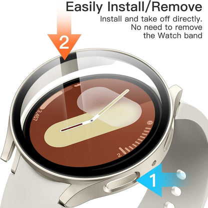 Schutzhülle mit Schutzfolie für Samsung Galaxy Watch 7 40mm Crème 2 Stück