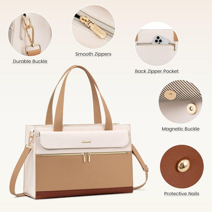 LOVEVOOK Laptoptasche 15,6 Zoll PU Leder Damen Handtasche Shoulder Bag
