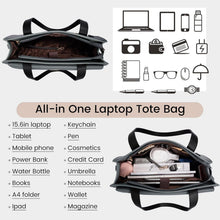 Große 15,6 Zoll Laptop Handtasche Damen PU Leder