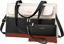 Laptoptasche 15,6 Zoll Damen PU Leder Handtasche Arbeitstasche